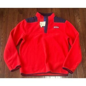 NWT Vineyard Vines Pullover Fleece Shirt Medium Red